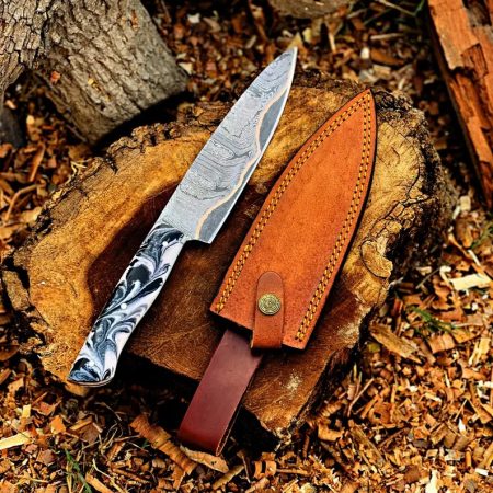 Handmade Copper Damascus Viking Knife