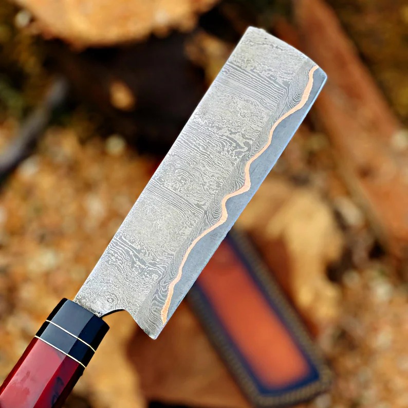Handmade Damascus Steel Cleaver Knife