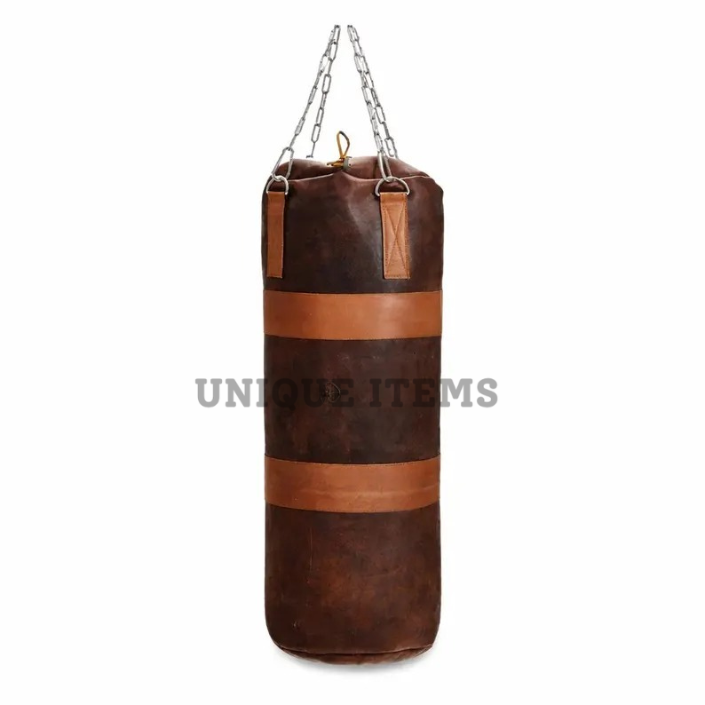 Vintage Brown Leather Punching Bag